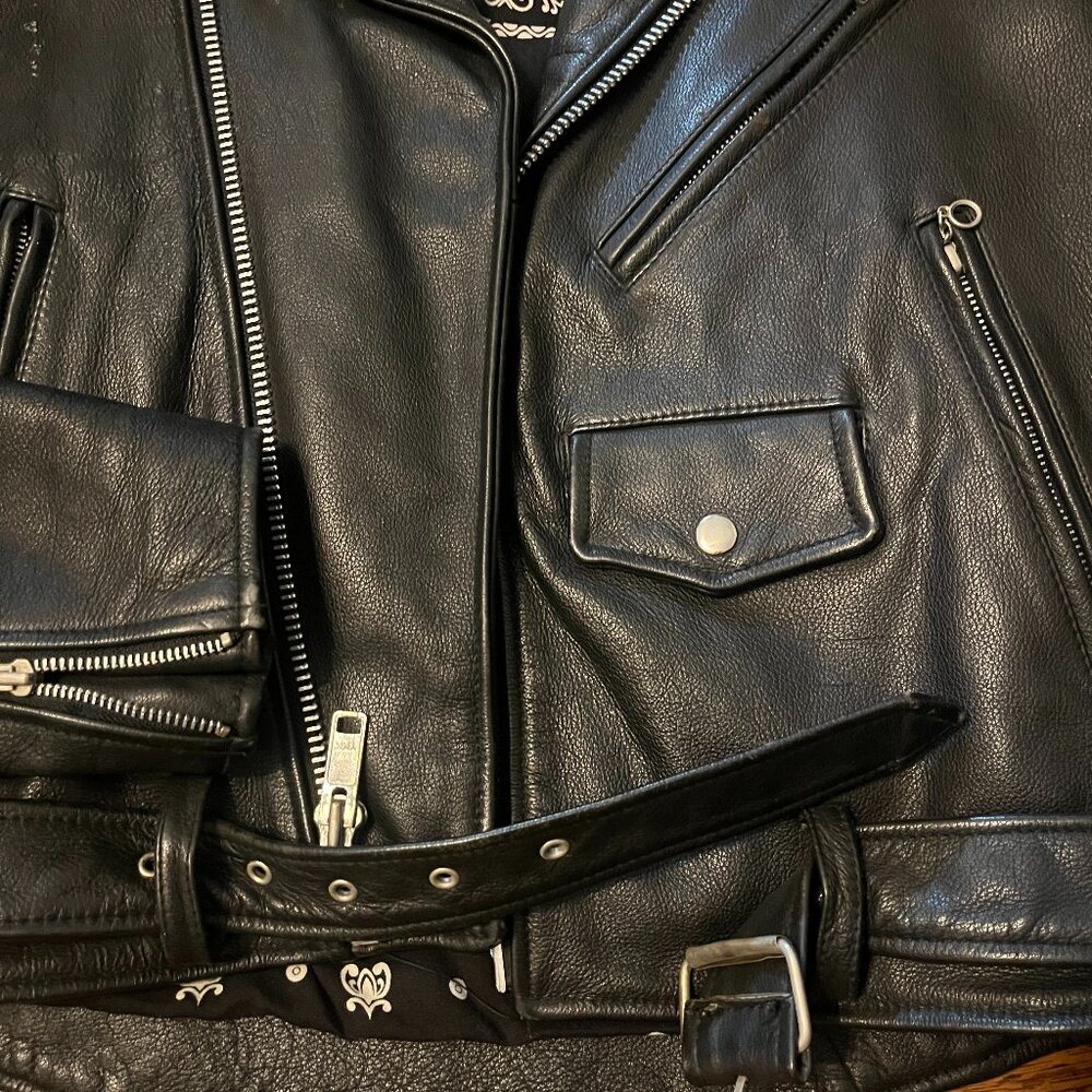 Vintage leather motorcycle jacket - Picture 9 of 10